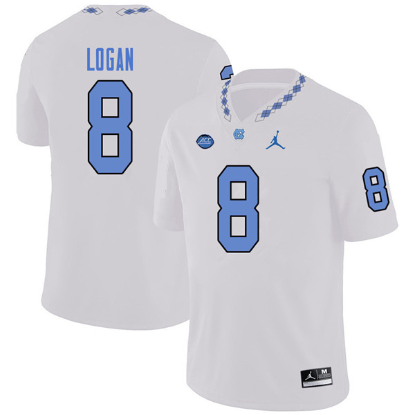 Jordan Brand Men #8 T.J. Logan North Carolina Tar Heels College Football Jerseys Sale-White